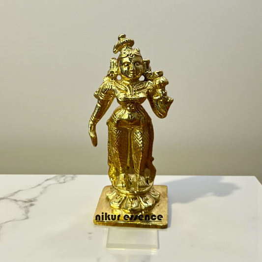 Sacred Andal Panchaloha Idol by Nikur Essence – Tamil Goddess Brass Statue for Puja Room, Temple Décor, Devotional Gift Nikuressence