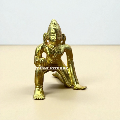 Divine Laddoo Gopal Krishna Panchaloha Idol by Nikur Essence – Baby Krishna Brass Statue for Puja Room, Janmashtami Decor, Spiritual Gift Nikuressence