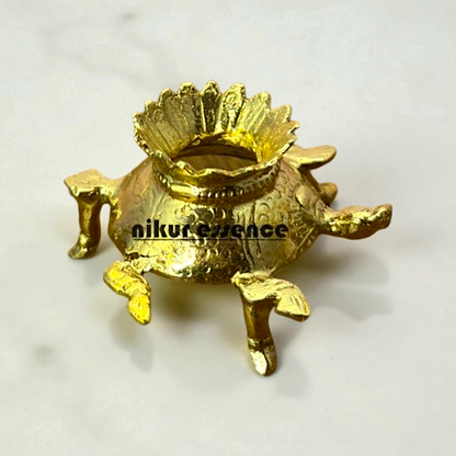 Elegant Shanku Stand with Kurma Peeta by Nikur Essence – Traditional Panchaloha Brass Ritual Base for Shanku, Temple Decor, Puja Nikuressence