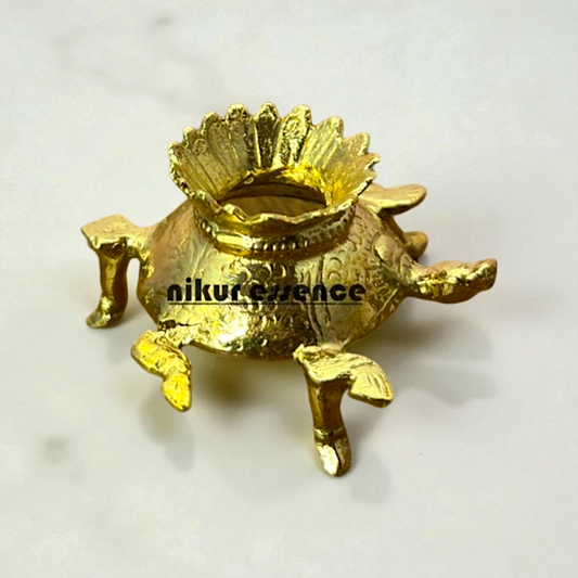 Elegant Shanku Stand with Kurma Peeta by Nikur Essence – Traditional Panchaloha Brass Ritual Base for Shanku, Temple Decor, Puja Nikuressence