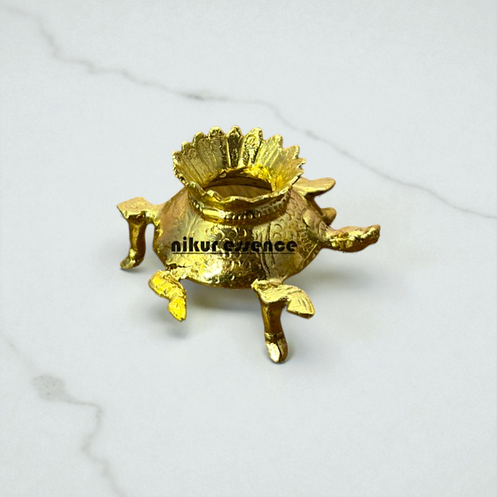 Elegant Shanku Stand with Kurma Peeta by Nikur Essence – Traditional Panchaloha Brass Ritual Base for Shanku, Temple Decor, Puja Nikuressence