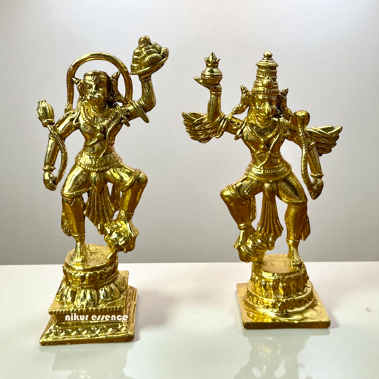 Powerful Garuda Hanuman Ji Panchaloha Idol by Nikur Essence – Panchaloha Flying Hanuman Statue for Puja Room, Temple Decor, Spiritual Gift, Handcrafted Traditional Hindu Panchaloha Sculpture Nikuressence