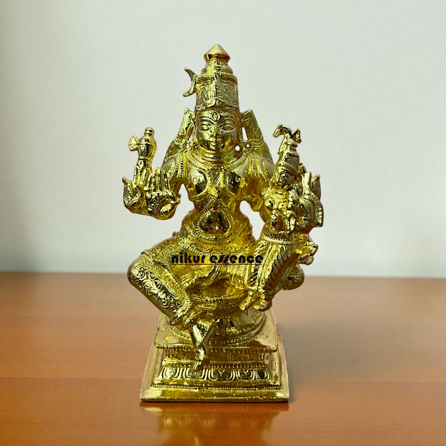 Divine Uma Maheshwara Panchaloha Idol by Nikur Essence – Shiva Parvati Panchaloha Statue for Temple Decor Nikuressence