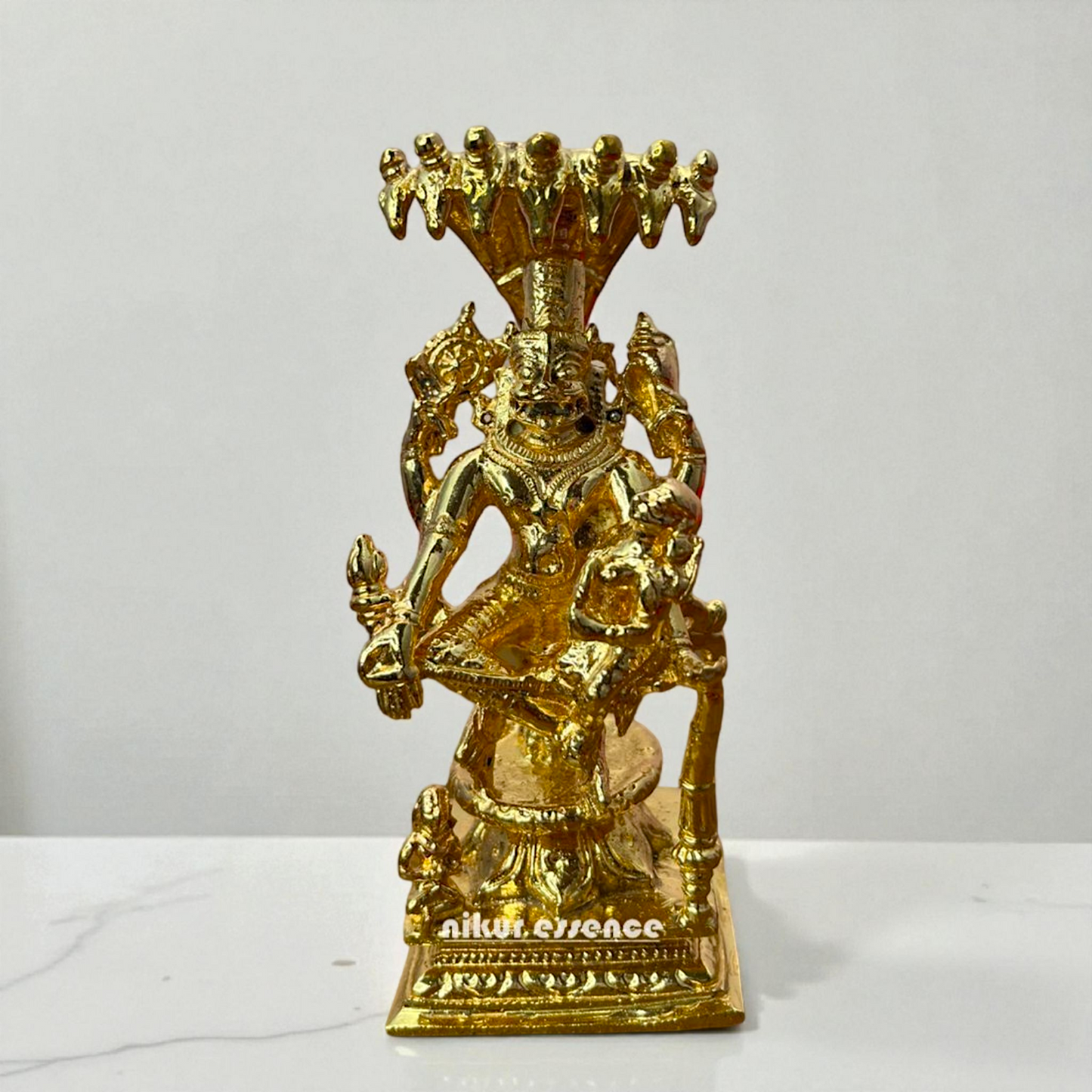 Yoga Narasimha Vishnu with Lakshmi Panchaloha Idol by Nikur Essence Nikuressence
