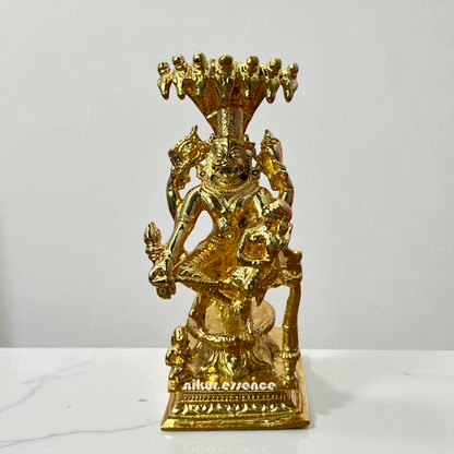 Yoga Narasimha Vishnu with Lakshmi Panchaloha Idol by Nikur Essence Nikuressence