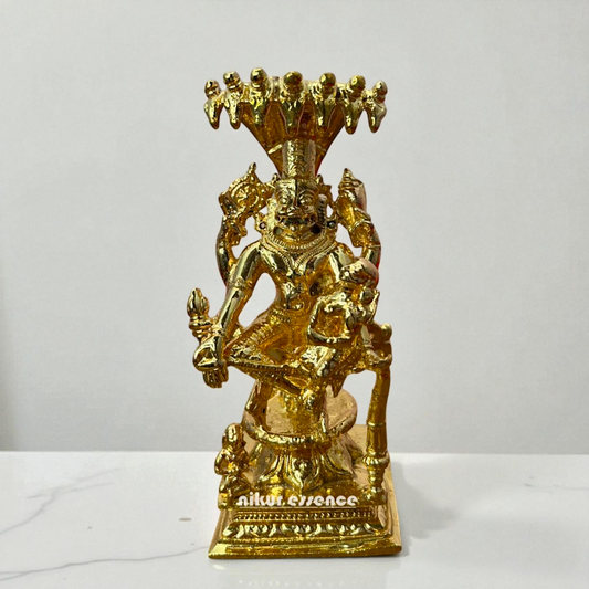 Yoga Narasimha Vishnu with Lakshmi Panchaloha Idol by Nikur Essence Nikuressence