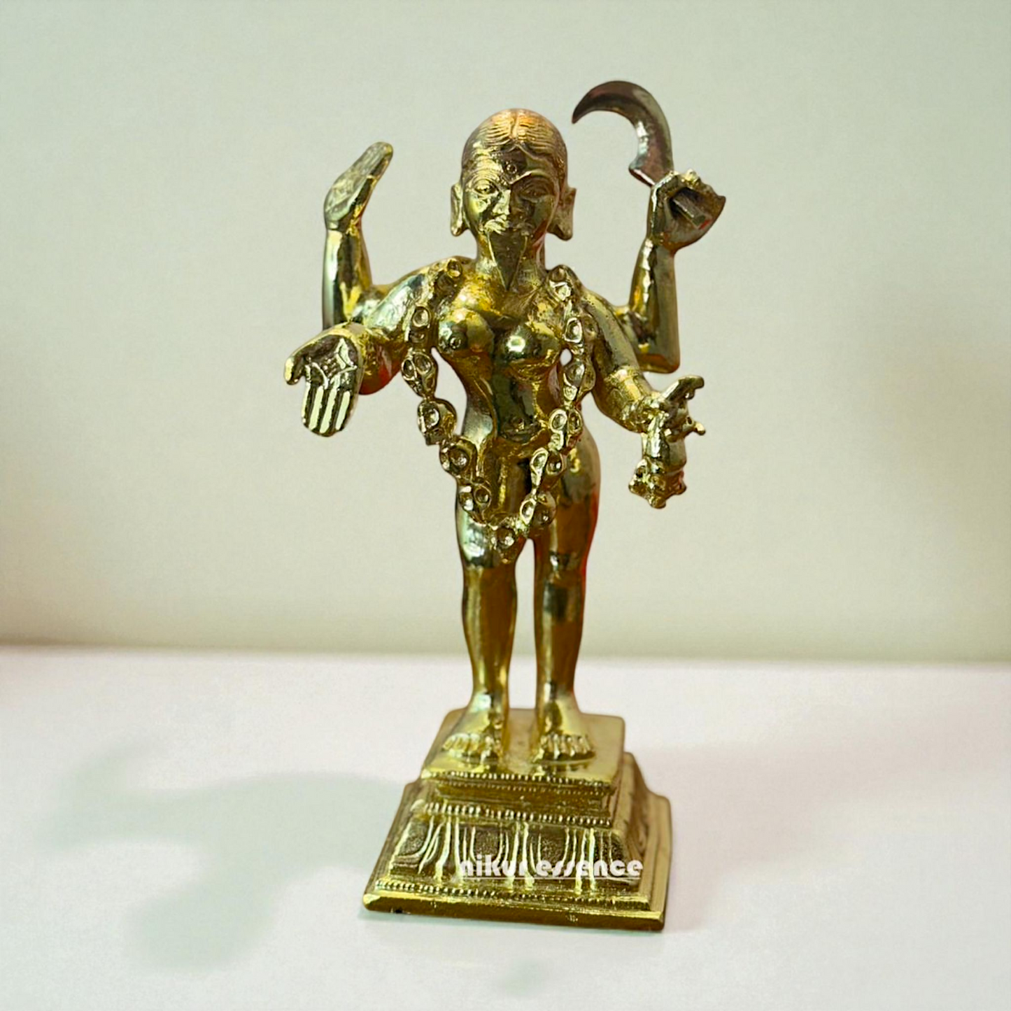 Fierce Goddess Kali Ma Panchaloha Idol by Nikur Essence – Traditional Panchaloha Shakti Statue Nikuressence