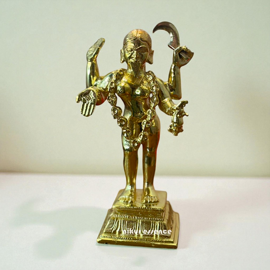 Fierce Goddess Kali Ma Panchaloha Idol by Nikur Essence – Traditional Panchaloha Shakti Statue Nikuressence