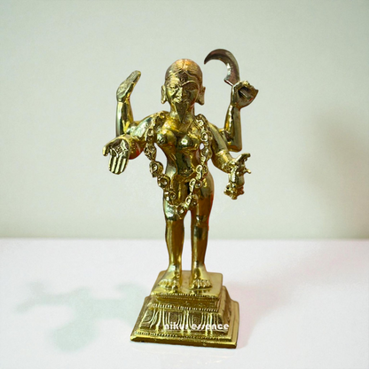 Fierce Goddess Kali Ma Panchaloha Idol by Nikur Essence – Traditional Panchaloha Shakti Statue Nikuressence