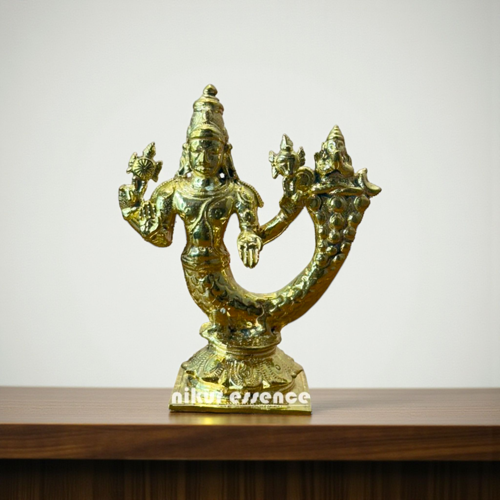 Shimshumara Panchaloha Idol by Nikur Essence – Handcrafted Celestial Form of Lord Vishnu in Sacred Five-Metal Alloy Nikuressence