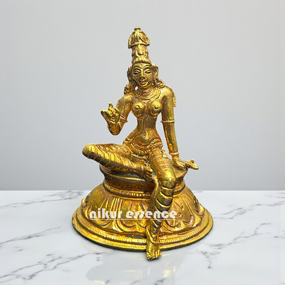 Nikur Essence Goddess Parvati Panchaloha Idol, Exquisite Handcrafted Hindu Deity Statue, Spiritual Home Decor Nikuressence
