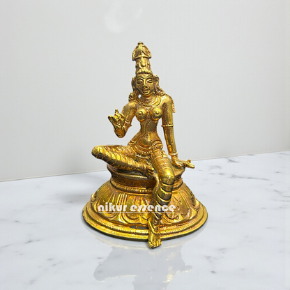 Nikur Essence Goddess Parvati Panchaloha Idol, Exquisite Handcrafted Hindu Deity Statue, Spiritual Home Decor Nikuressence