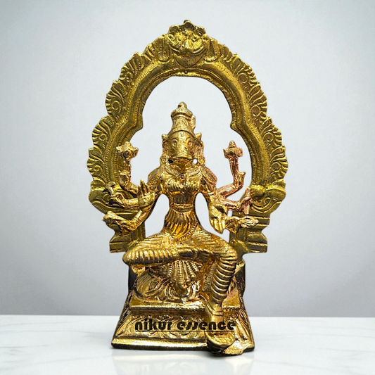 Narasimha Vishnu Panchaloha Idol by Nikur Essence – Handcrafted Divine Protector Statue for Pooja Nikuressence