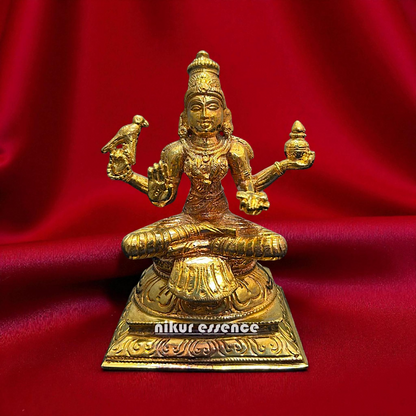 Goddess Sharada Devi Panchaloha Idol by Nikur Essence – Handcrafted Divine Statue of Knowledge and Wisdom for Temple Nikuressence
