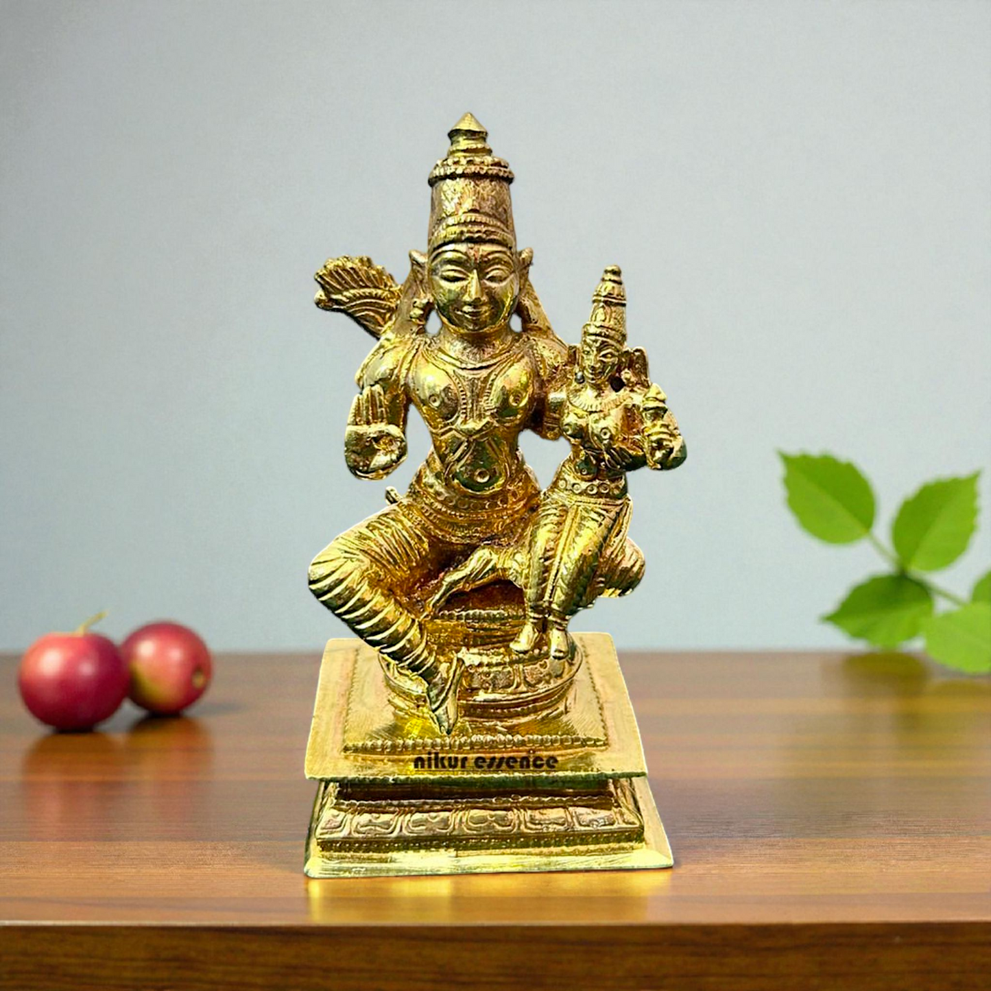 Sita Ram Seated Panchaloha Idol by Nikur Essence | Handcrafted Sacred Metal Sculpture | Divine Panchaloha Sita Rama Statue for Devotion Nikuressence