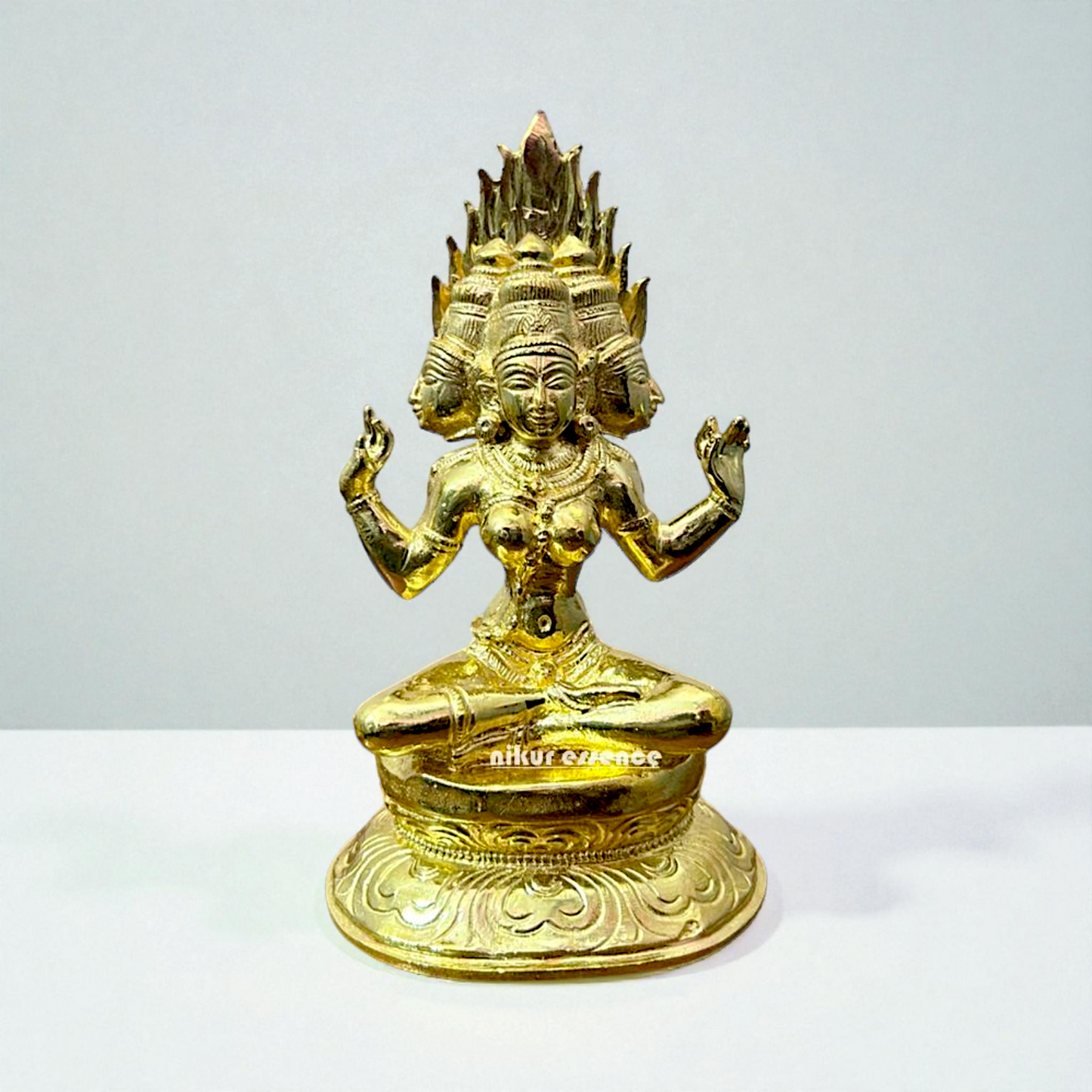 Shree Shatru Vidvamsini Panchaloha Idol by Nikur Essence | Handcrafted Sacred Metal Sculpture | Divine Panchaloha Goddess Statue for Protection Nikuressence