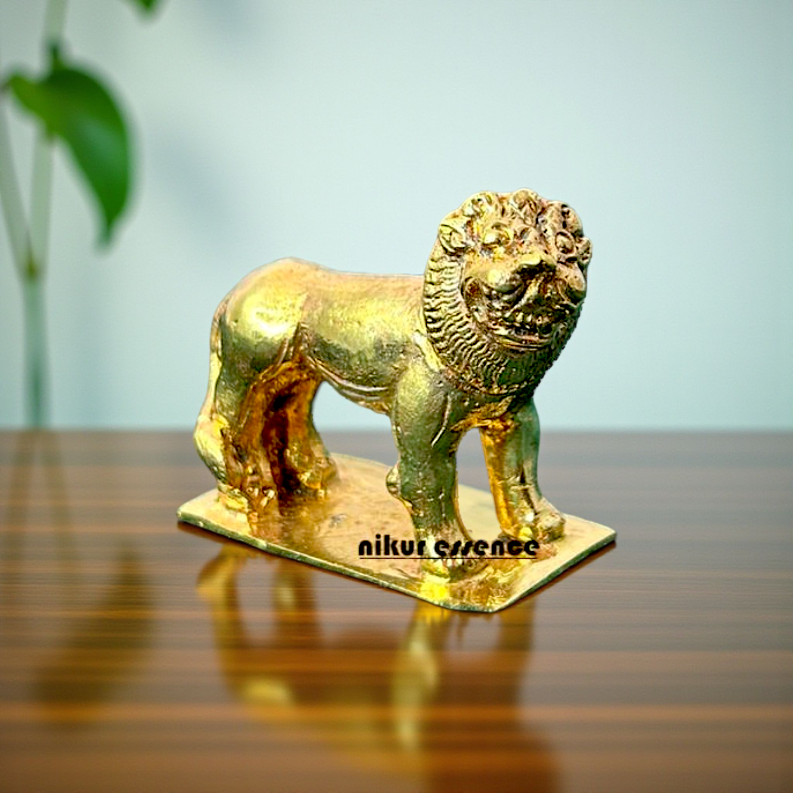 Lion Panchaloha Idol by Nikur Essence – Handcrafted Panchaloha Lion Statue for Divine Strength, Spiritual Home Décor Nikuressence