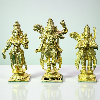 Ram Darbar Set Panchaloha Idol by Nikur Essence | Handcrafted Sacred Metal Sculpture | Divine Panchaloha Lord Rama, Sita, Lakshman & Hanuman Statue Nikuressence