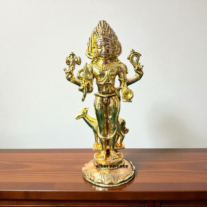 Divine Kala Bhairav Panchaloha Idol by Nikur Essence – Handcrafted Fierce Protector Deity Statue for Temple, Worship Nikuressence