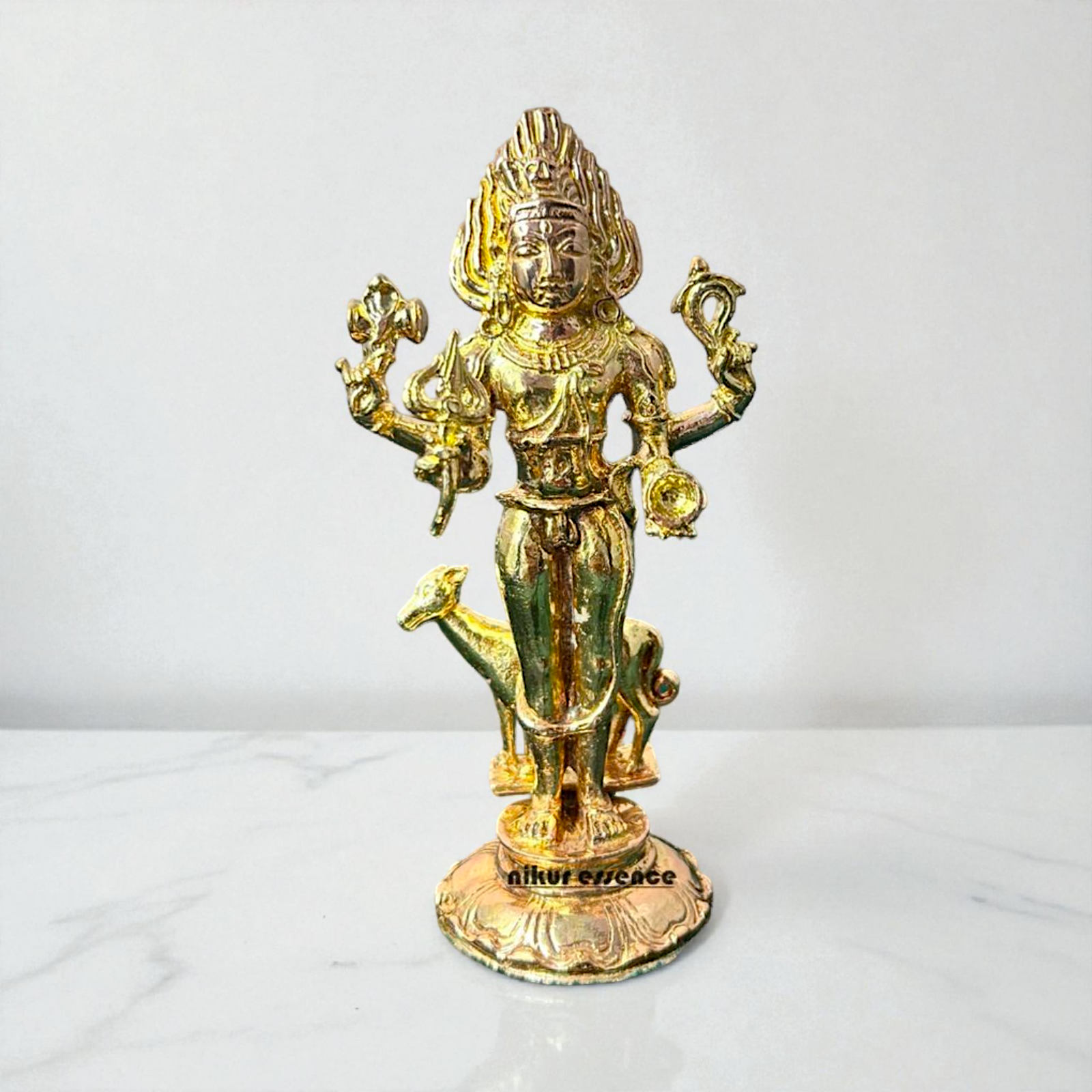 Divine Kala Bhairav Panchaloha Idol by Nikur Essence – Handcrafted Fierce Protector Deity Statue for Temple, Worship Nikuressence