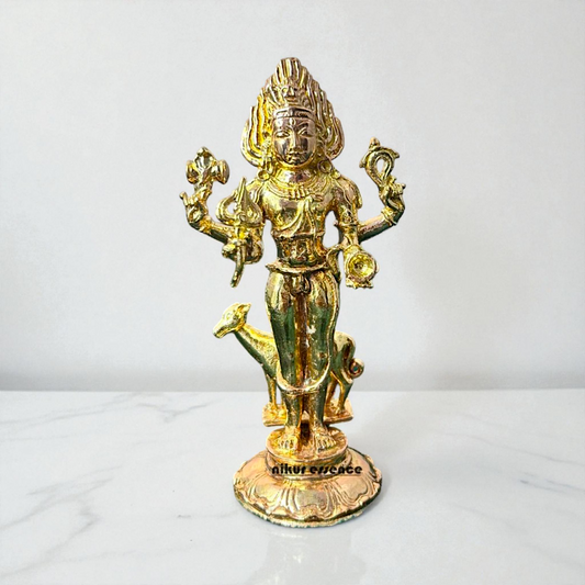 Divine Kala Bhairav Panchaloha Idol by Nikur Essence – Handcrafted Fierce Protector Deity Statue for Temple, Worship Nikuressence