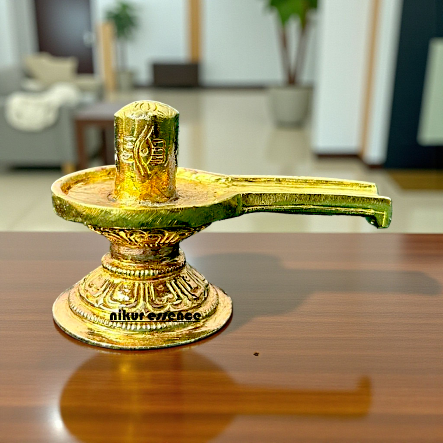 Nikur Essence Sacred Shiva Linga Panchaloha Idol – Exquisite Handmade Panchaloha Shiva Lingam for Worship, Meditation, Temple Decor Nikuressence
