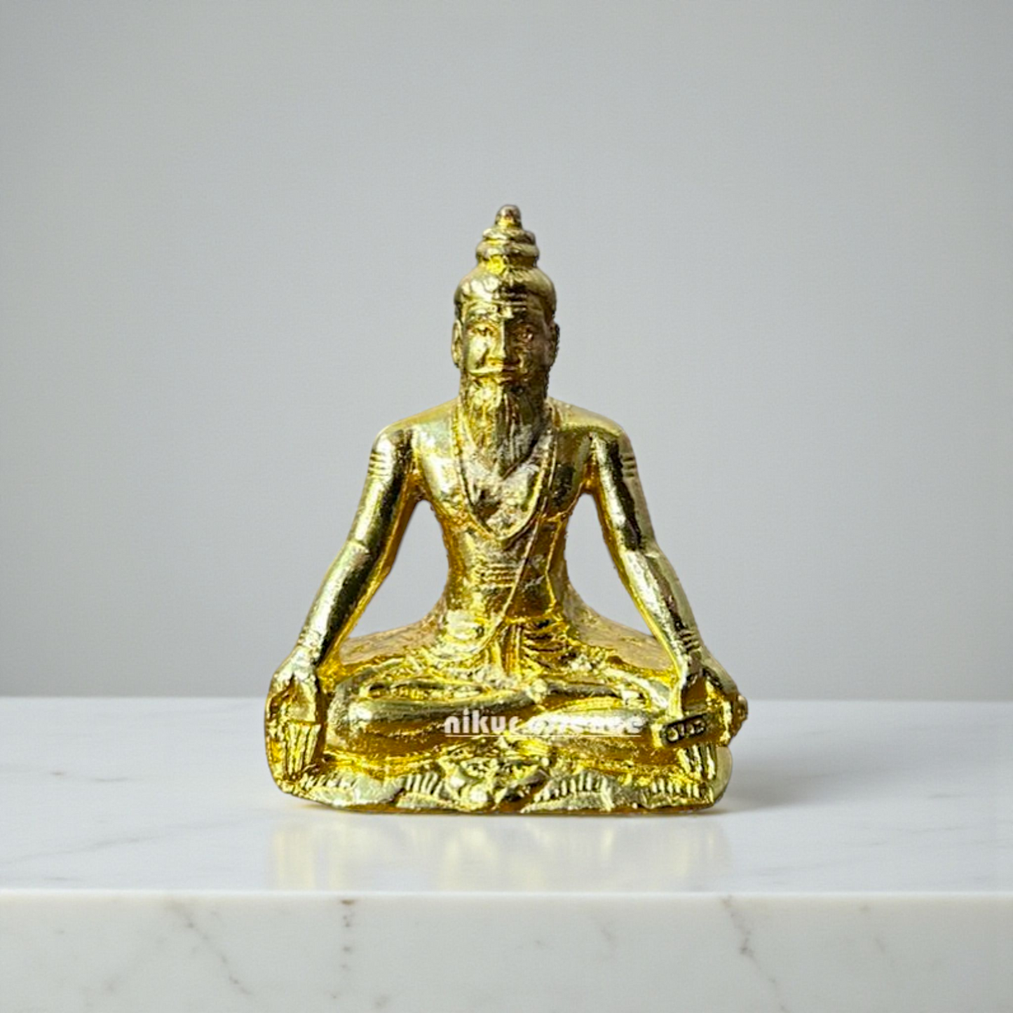 Nikur Essence Sage Agastiya Muni Panchaloha Idol – Exquisite Handmade Panchaloha Rishi Statue for Worship, Temple Decor, Meditation Space & Sacred Symbol of Wisdom, Discipline Nikuressence