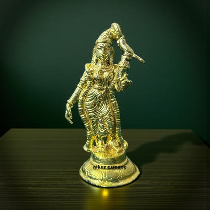 Goddess Andal Panchaloha Idol by Nikur Essence – Handcrafted Divine Statue in Sacred Panchaloha Metal for Devotion Nikuressence