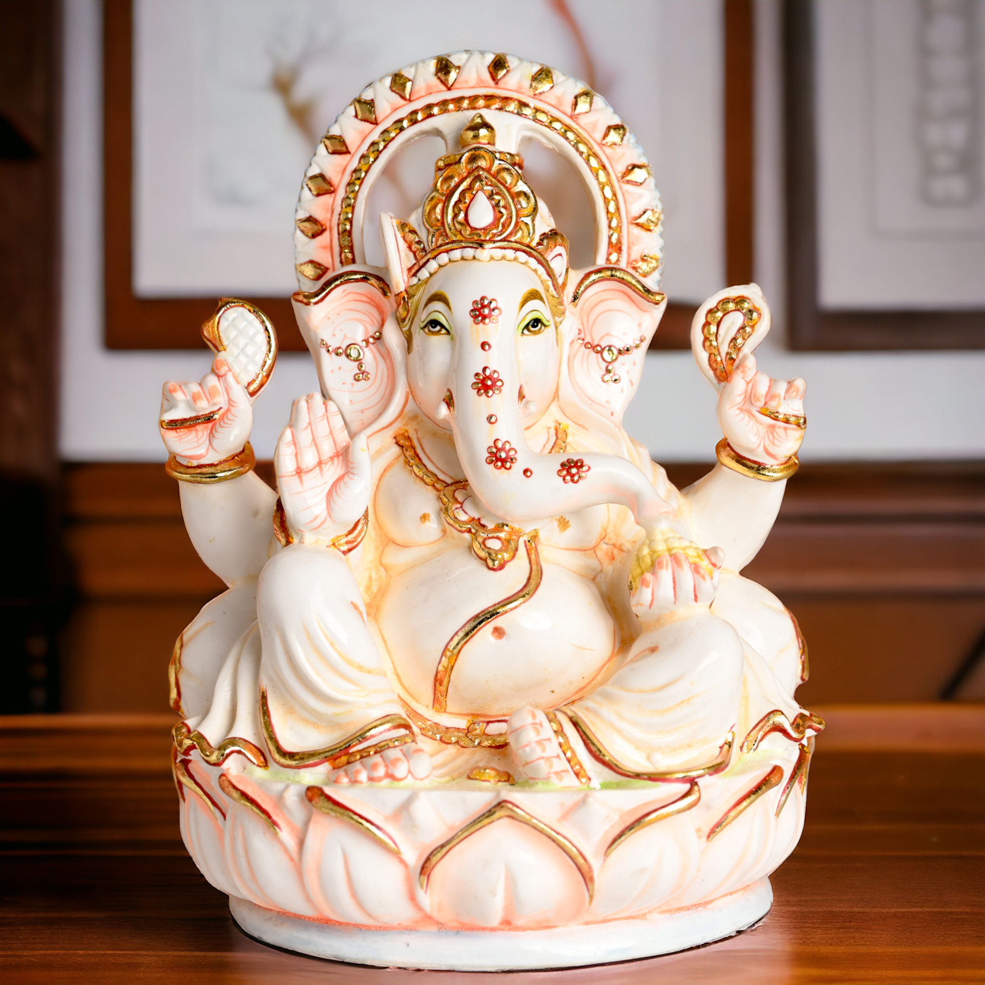 Buy Cultured Marble Ganesha Statue - Lord Ganesha Idol Nikuressence