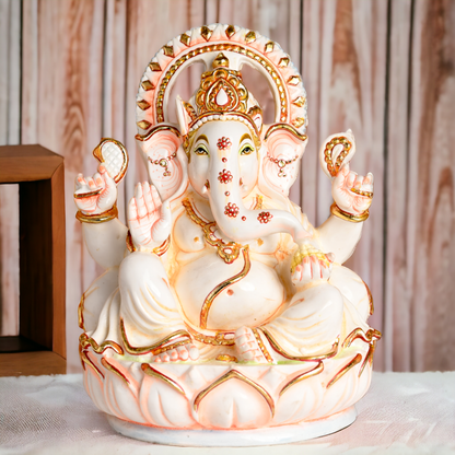 Buy Cultured Marble Ganesha Statue - Lord Ganesha Idol Nikuressence