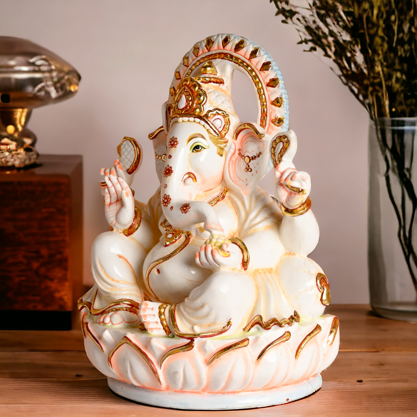 Buy Cultured Marble Ganesha Statue - Lord Ganesha Idol Nikuressence