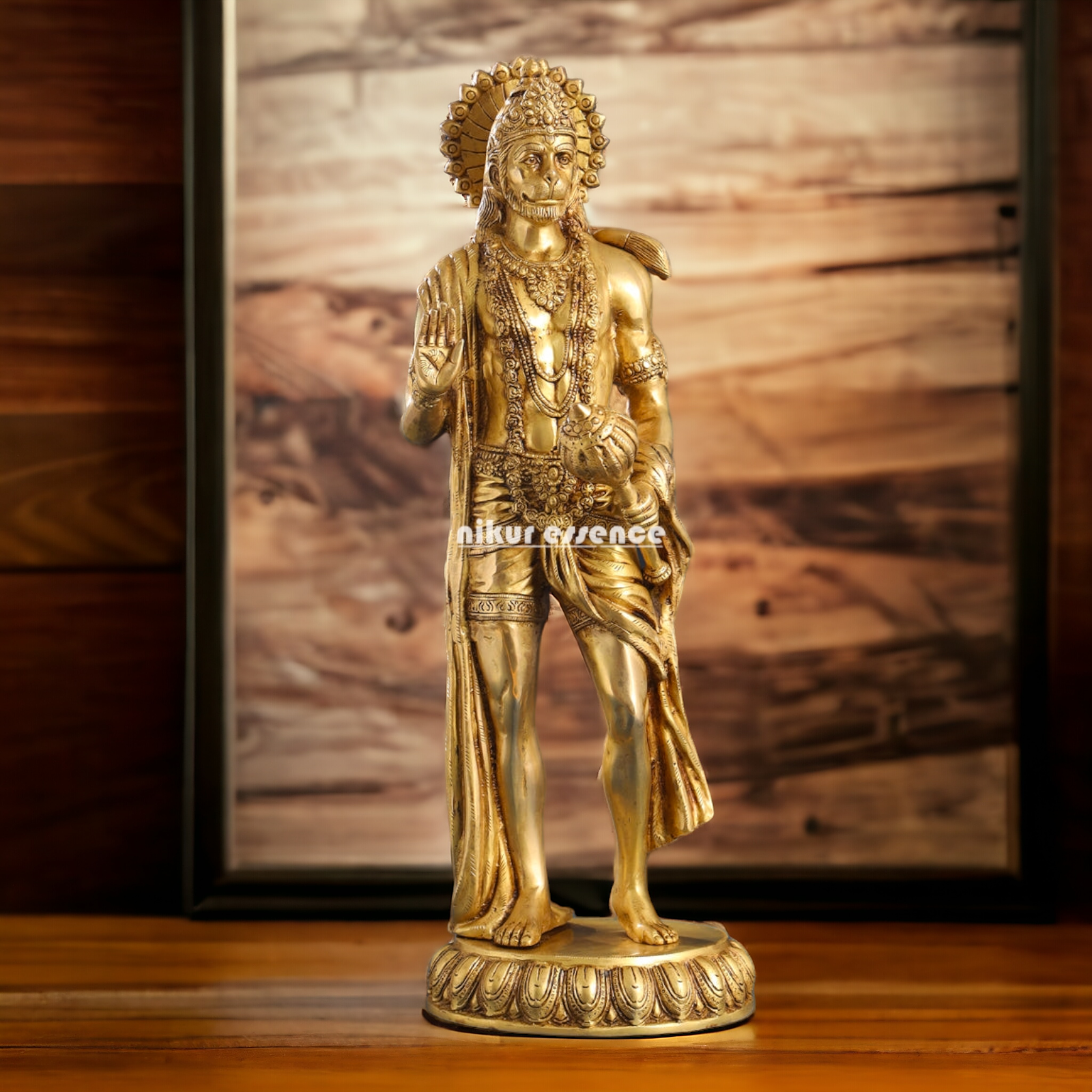 Lord Hanuman Monkey God standing Brass idol - 23 Inches Nikuressence