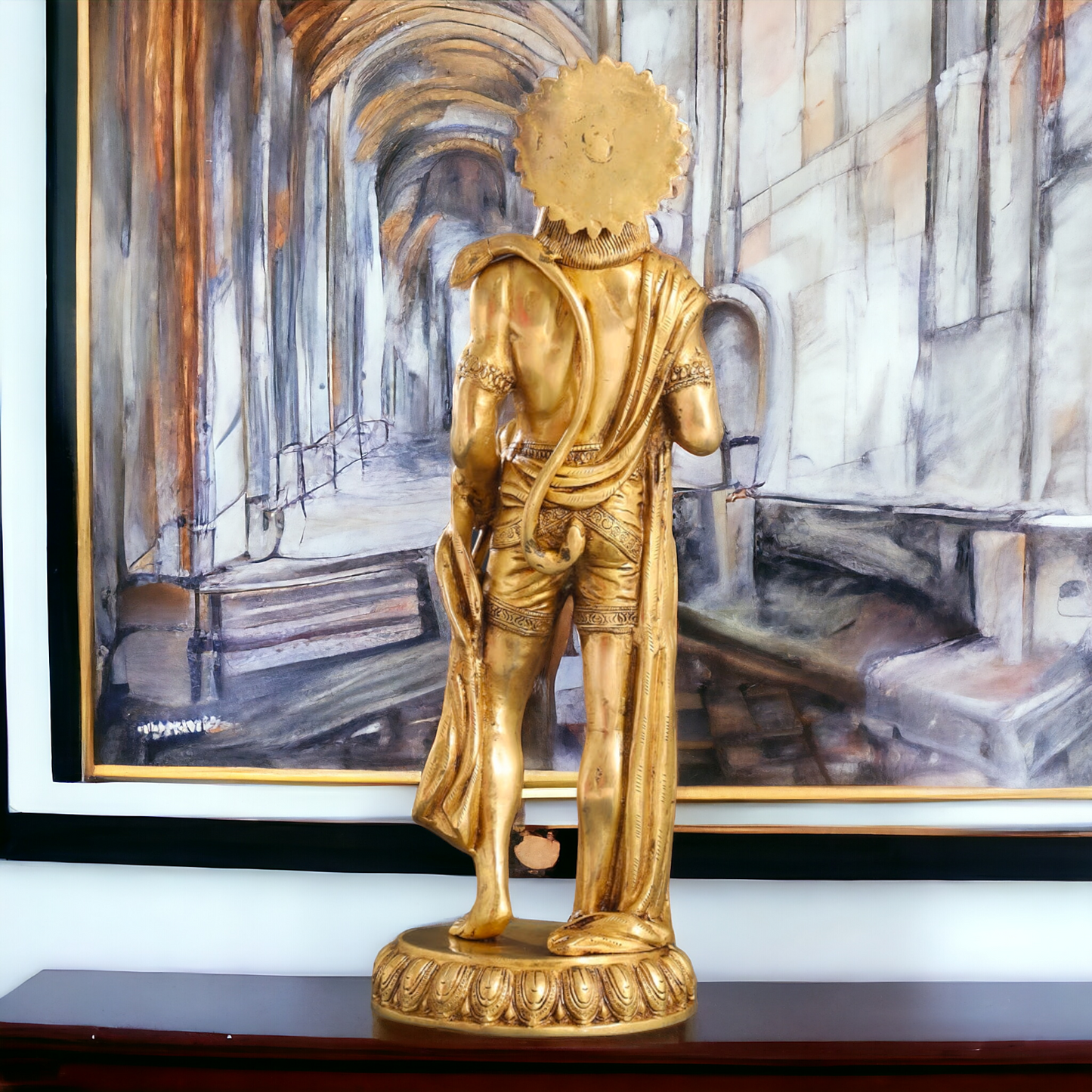 Lord Hanuman Monkey God standing Brass idol - 23 Inches Nikuressence