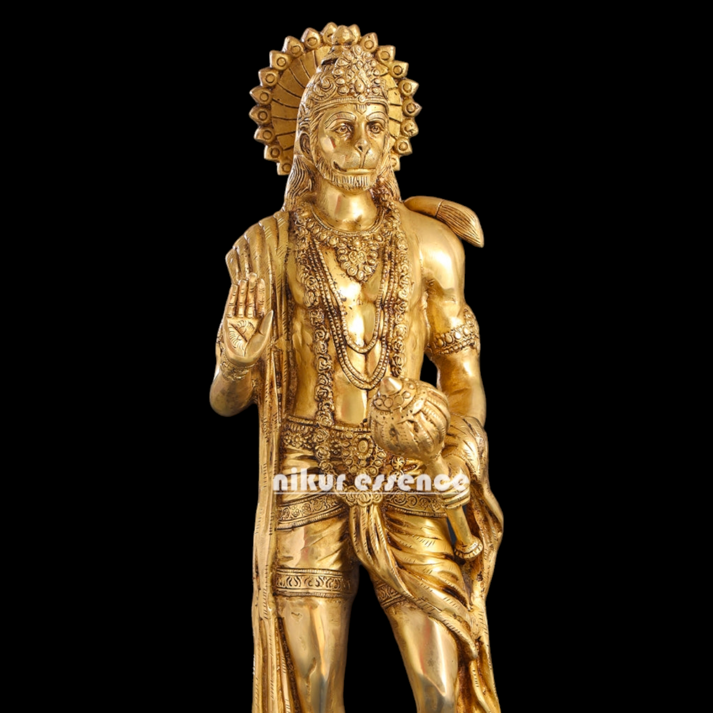 Lord Hanuman Monkey God standing Brass idol - 23 Inches Nikuressence