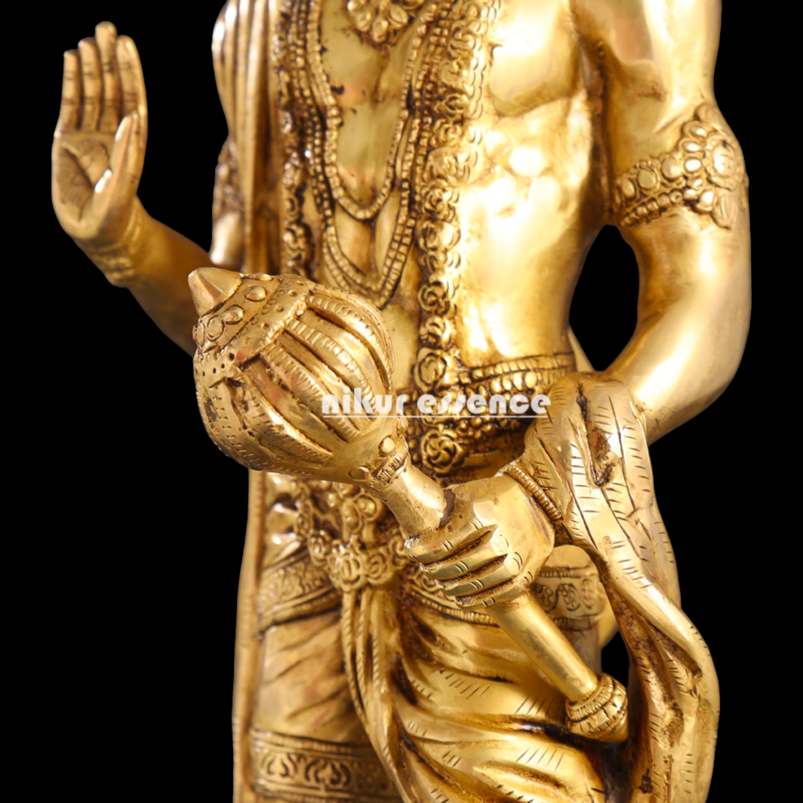 Lord Hanuman Monkey God standing Brass idol - 23 Inches Nikuressence