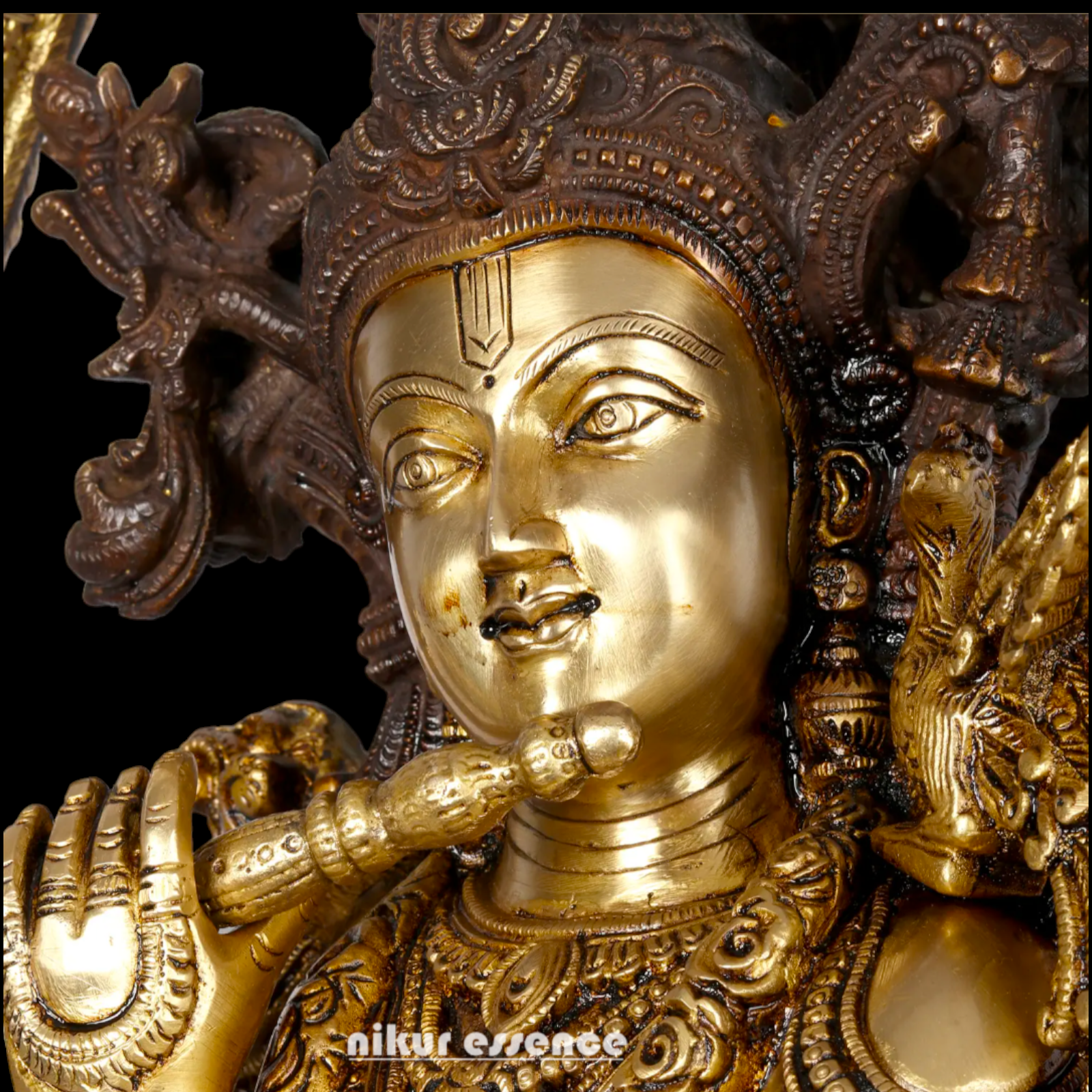Big Radha Krishna with Bell brass idol - 44 inch Nikuressence