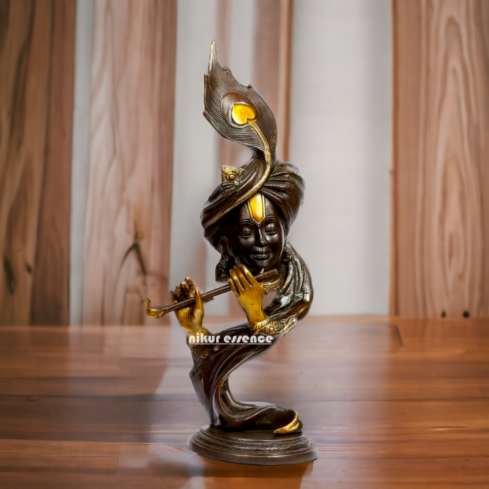 Buy Krishna With Playing Flute Brass Idol - 20 inches Nikuressence