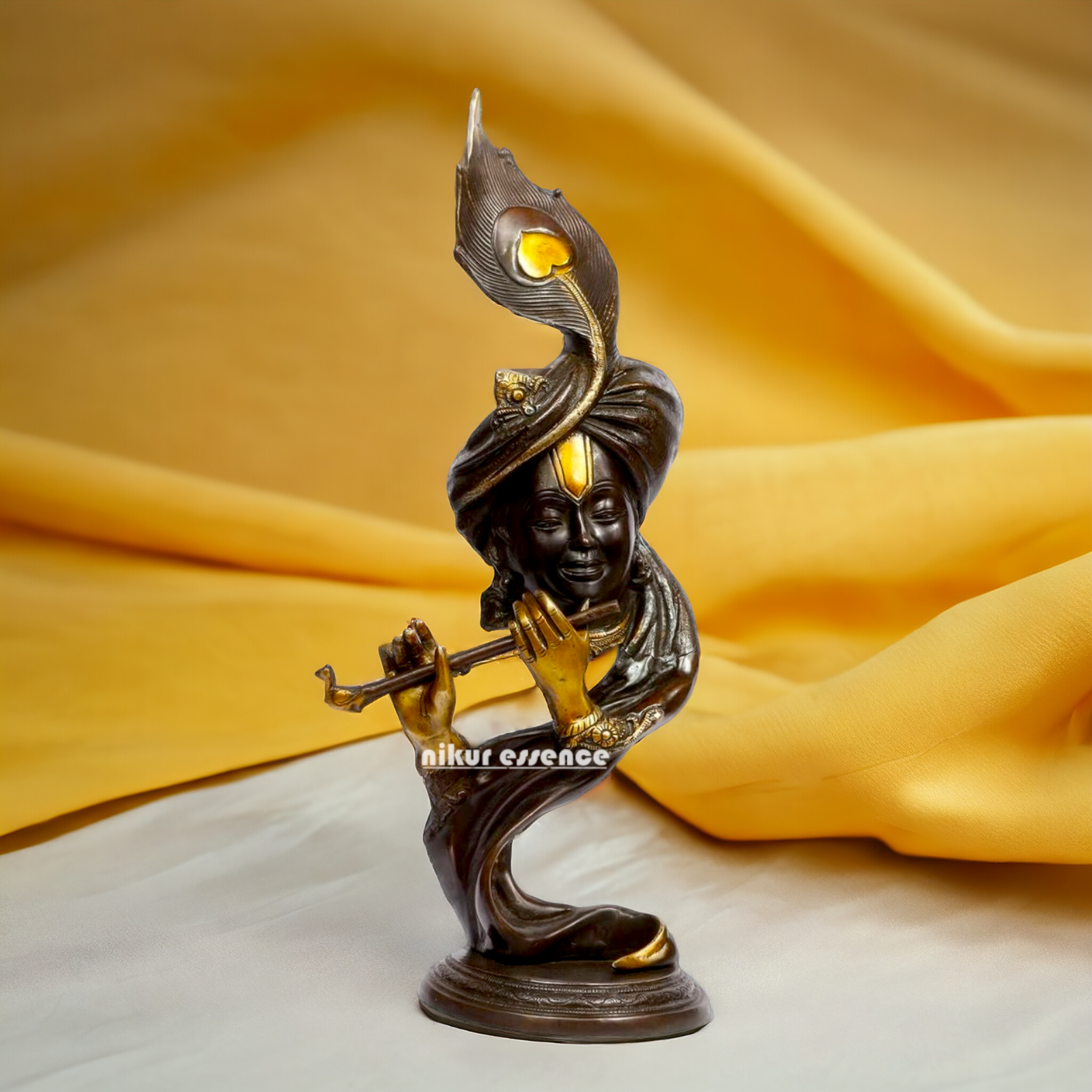 Buy Krishna With Playing Flute Brass Idol - 20 inches Nikuressence