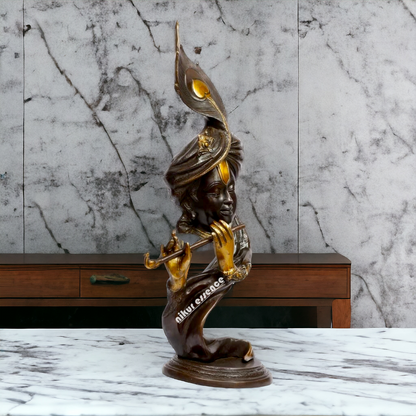 Buy Krishna With Playing Flute Brass Idol - 20 inches Nikuressence