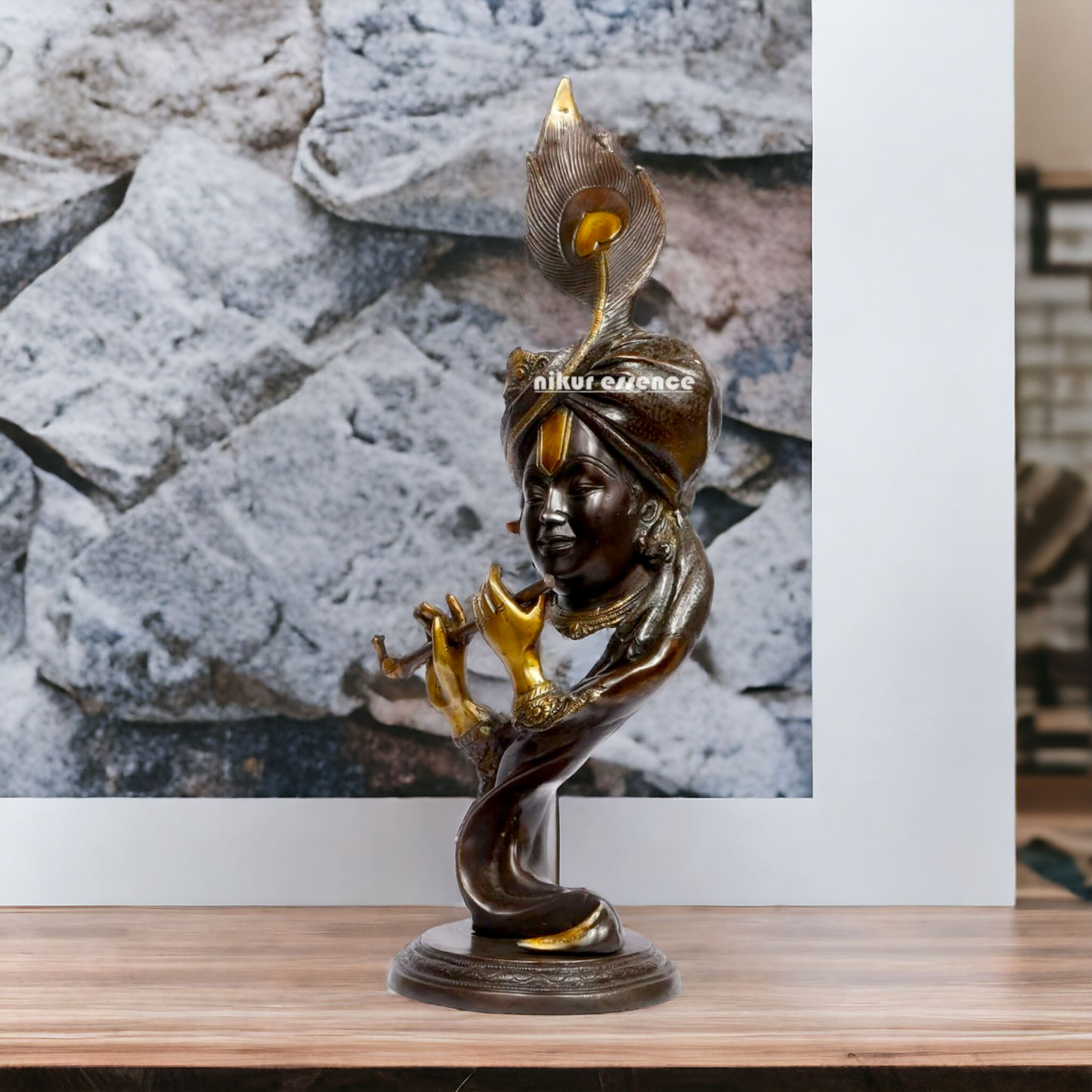 Buy Krishna With Playing Flute Brass Idol - 20 inches Nikuressence