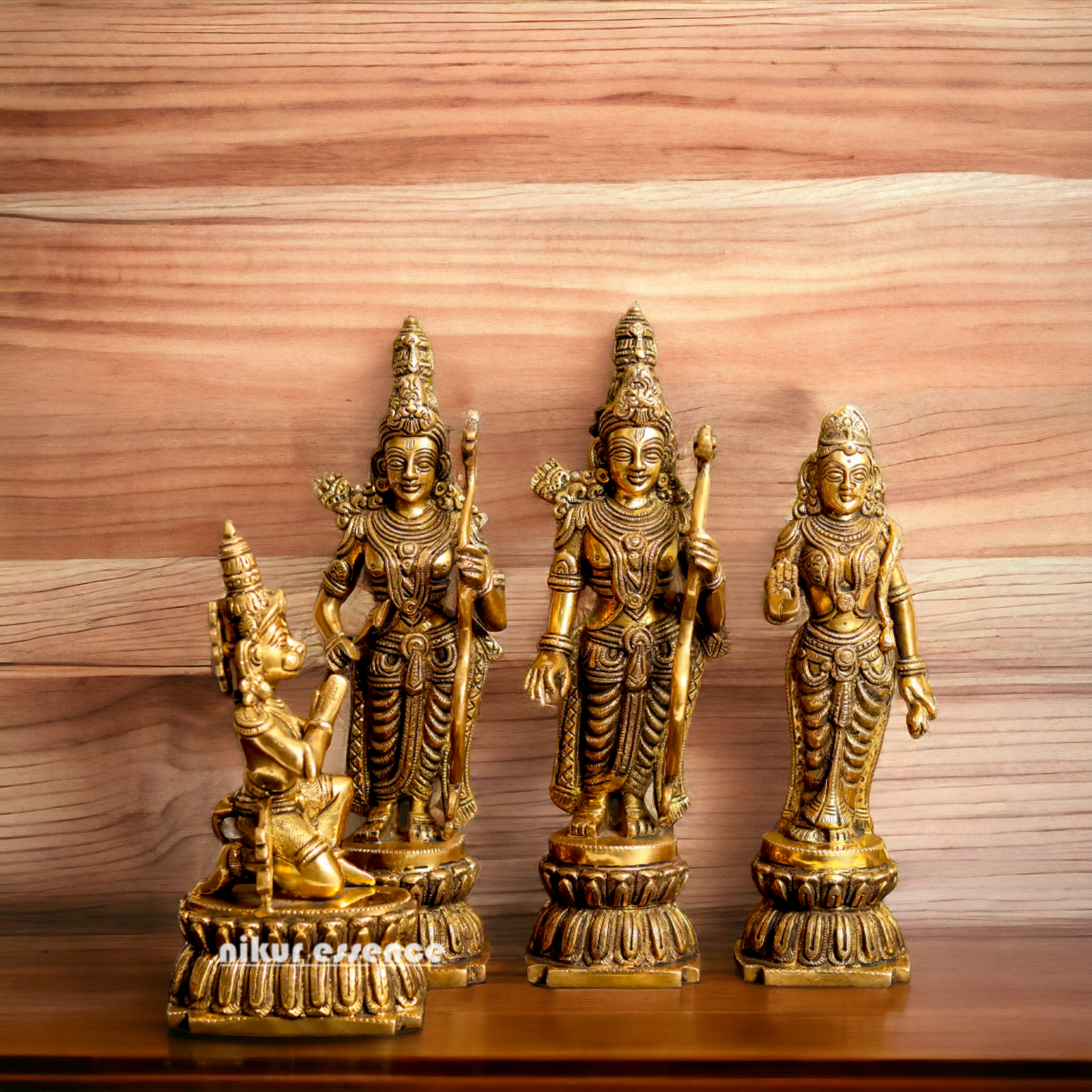 Antique Brass Ram Parivar Darbar idol - 12 inches Nikuressence