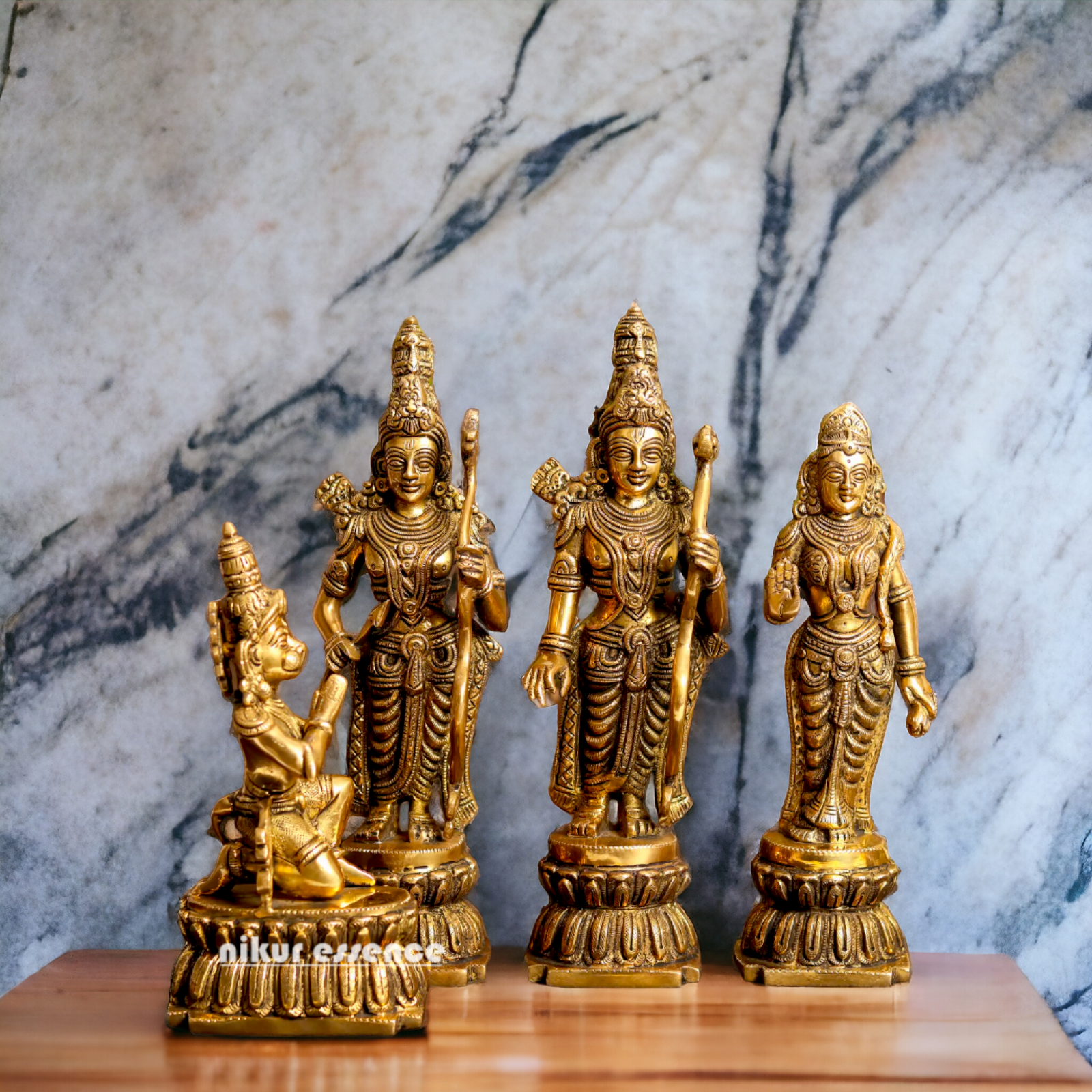 Antique Brass Ram Parivar Darbar idol - 12 inches Nikuressence