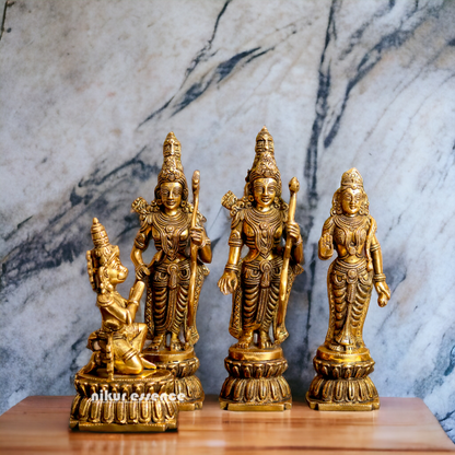 Antique Brass Ram Parivar Darbar idol - 12 inches Nikuressence