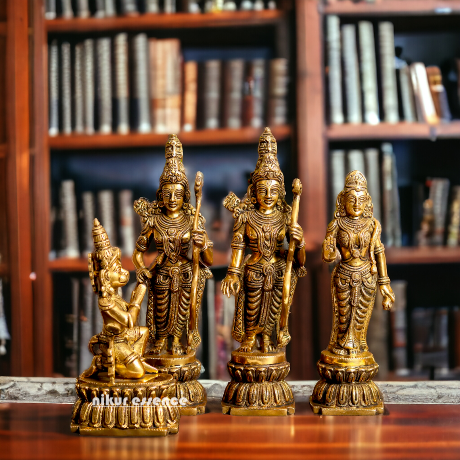 Antique Brass Ram Parivar Darbar idol - 12 inches Nikuressence