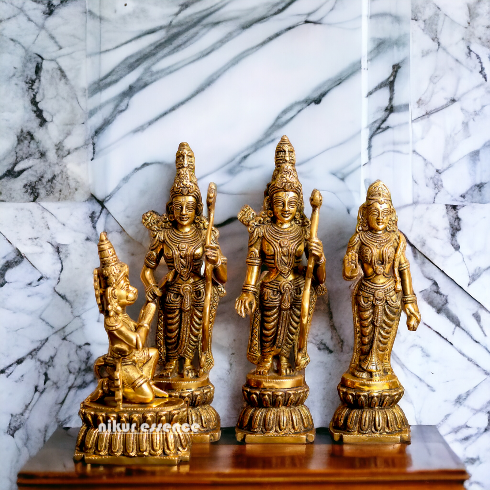 Antique Brass Ram Parivar Darbar idol - 12 inches Nikuressence