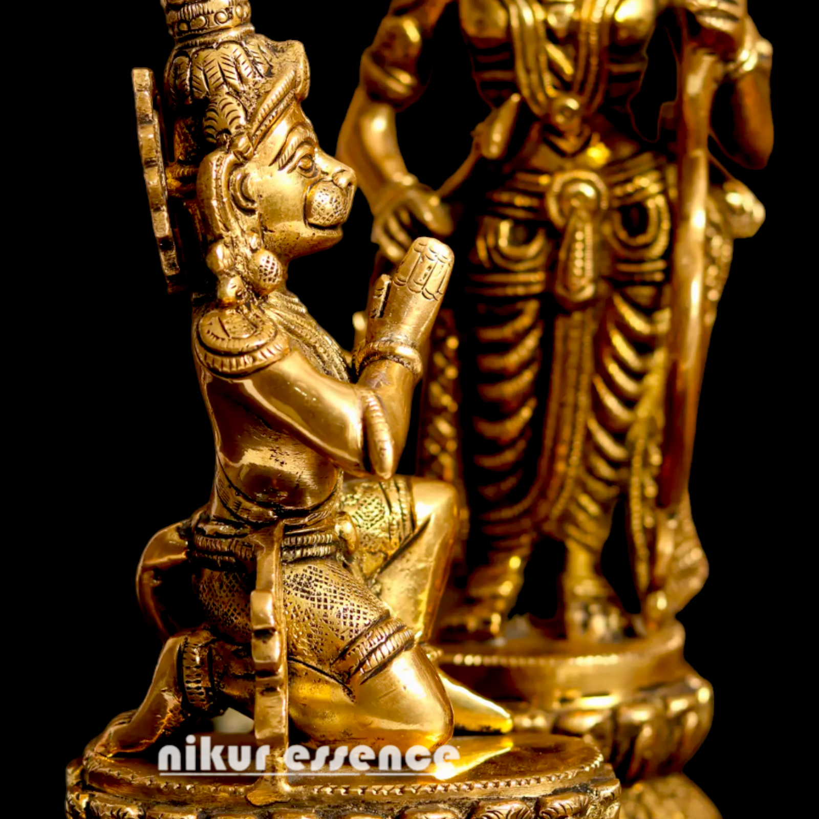 Antique Brass Ram Parivar Darbar idol - 12 inches Nikuressence