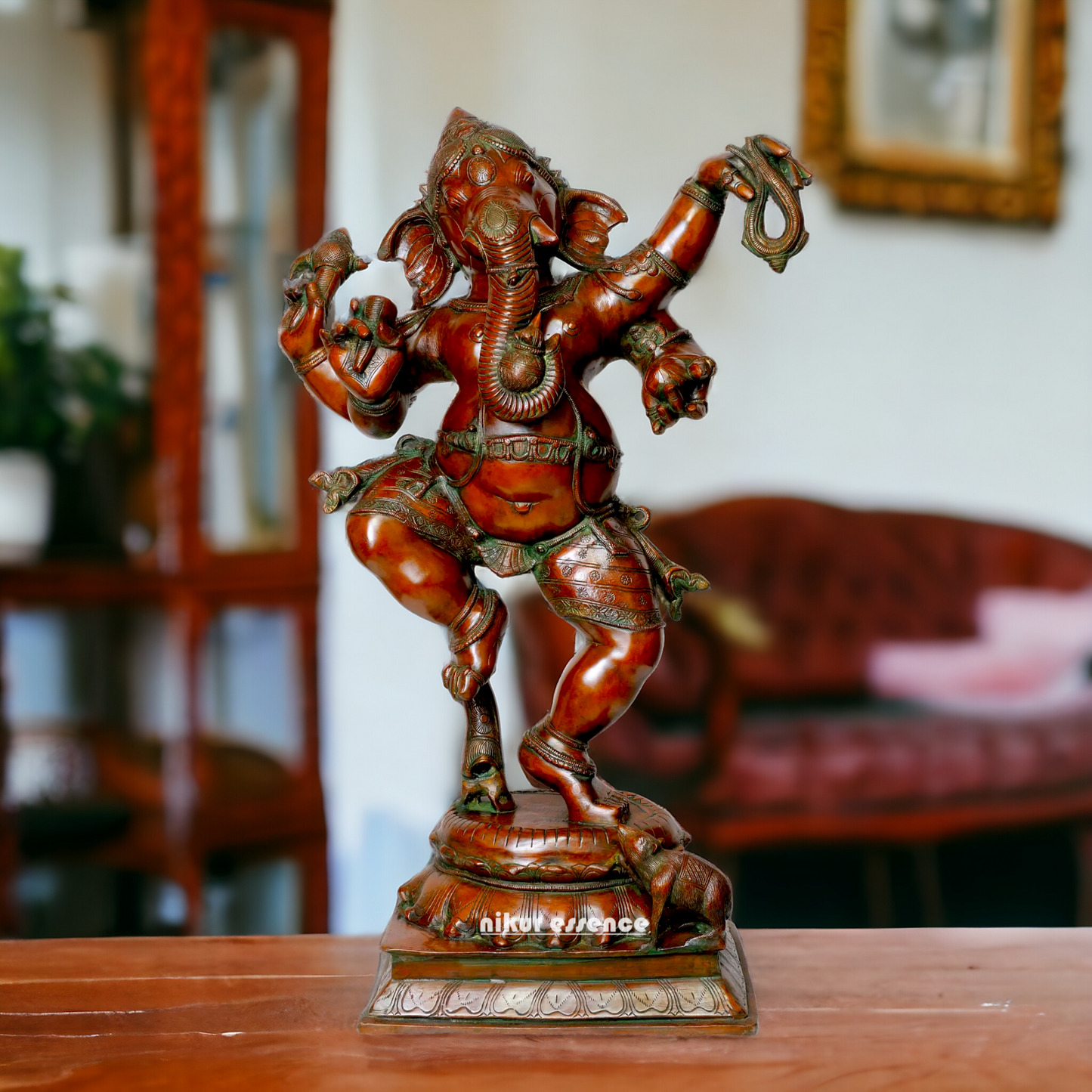 Brass Ganesha Ganpati Dance idol - 40 inches Nikuressence