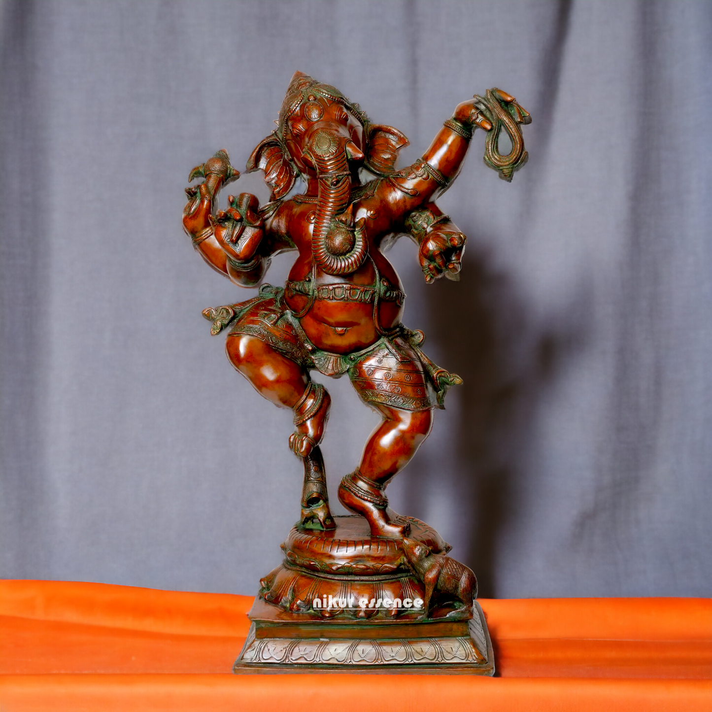 Brass Ganesha Ganpati Dance idol - 40 inches Nikuressence