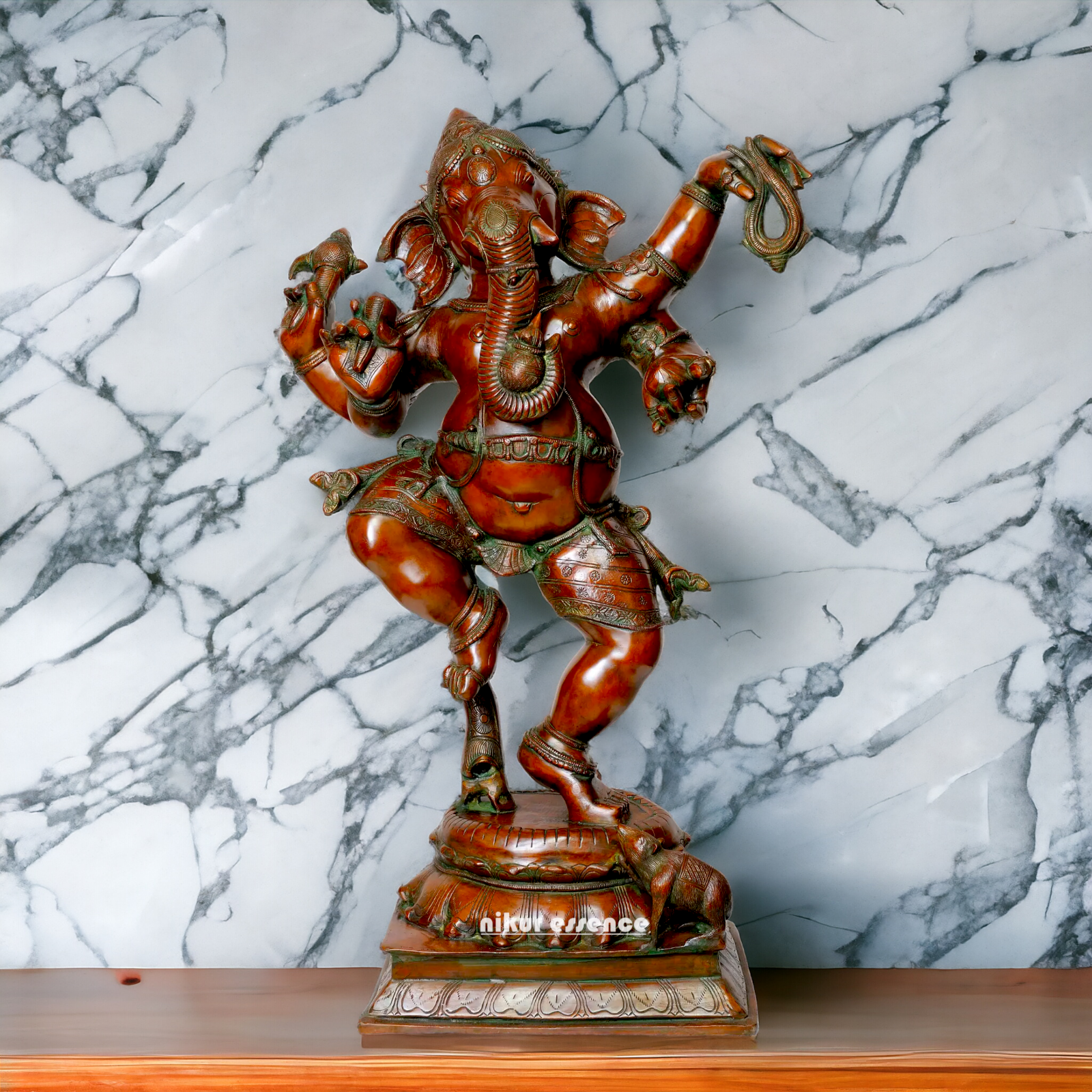 Brass Ganesha Ganpati Dance idol - 40 inches Nikuressence
