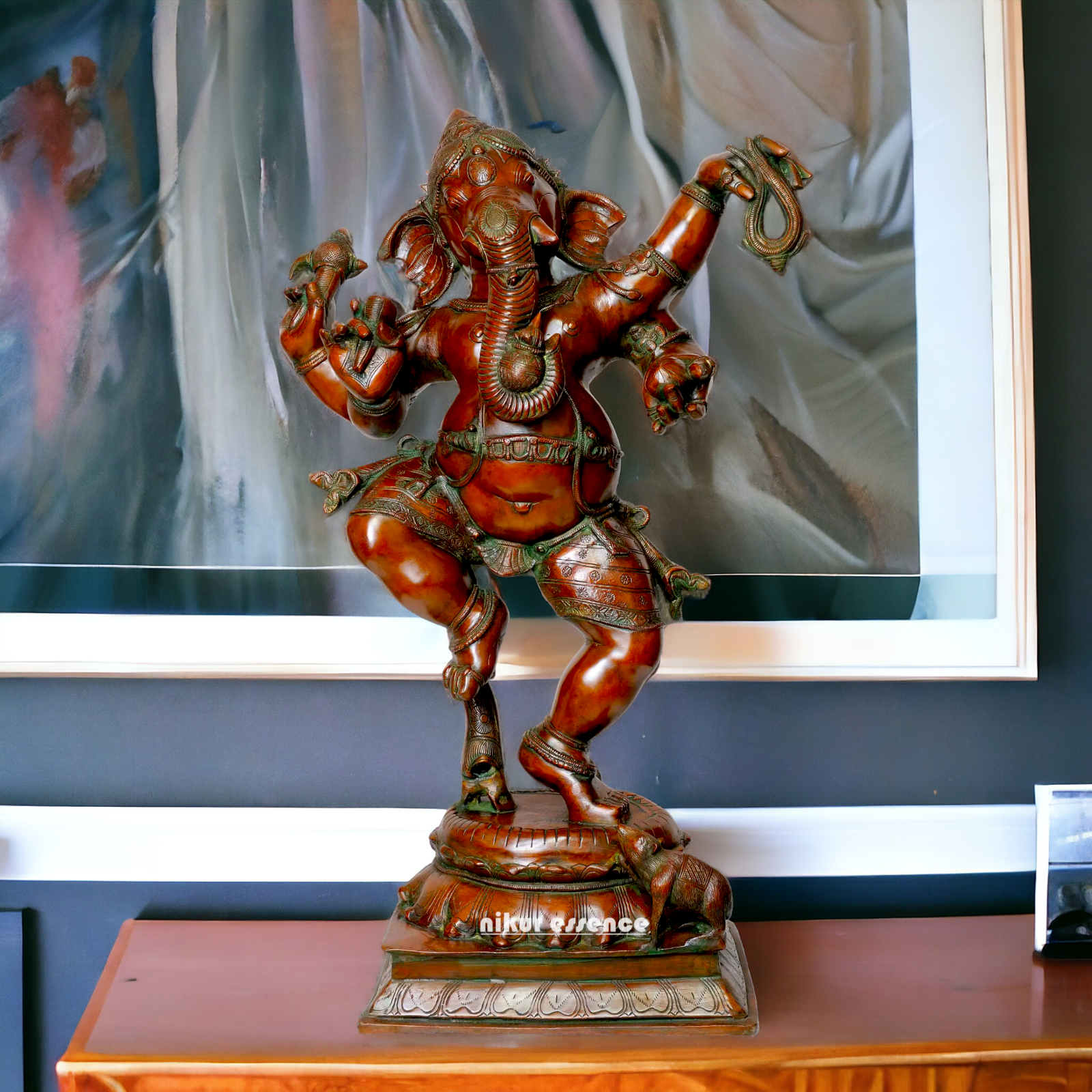 Brass Ganesha Ganpati Dance idol - 40 inches Nikuressence